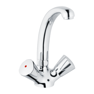 classic-line_2 Two handle wash basin mixer low pressure with pop-up waste