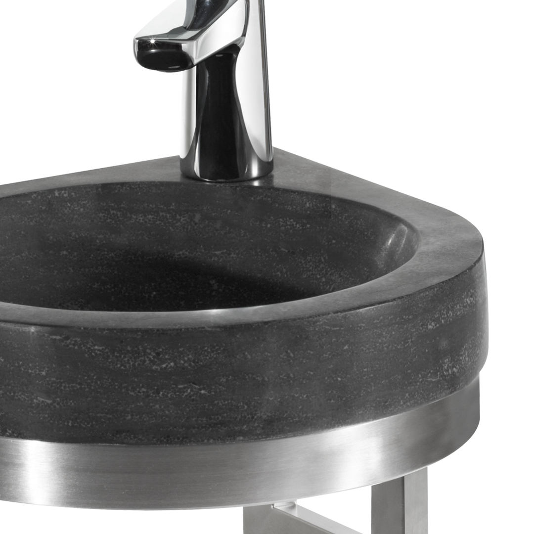 wintec Waschtisch Stainless Atlas II, ohne Hahnloch, grau – Bild 2