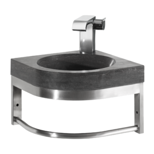 wintec Waschtisch Stainless Atlas III, mit Hahnloch, grau