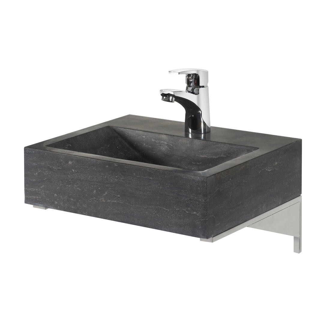 wintec Wash basin Stainless Atlas VI, with tap hole, grey - Image 2